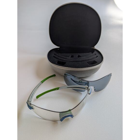 Smith Pivlock V90 Optics Sport Sunglasses Blue Anodized Replacement Lense Case
